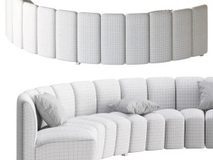 Lando modular curved seat 3D Model