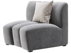 Lando Modular Curved Seat II 3D Model