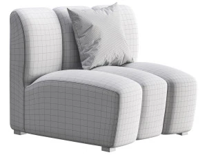 Lando Modular Curved Seat II 3D Model