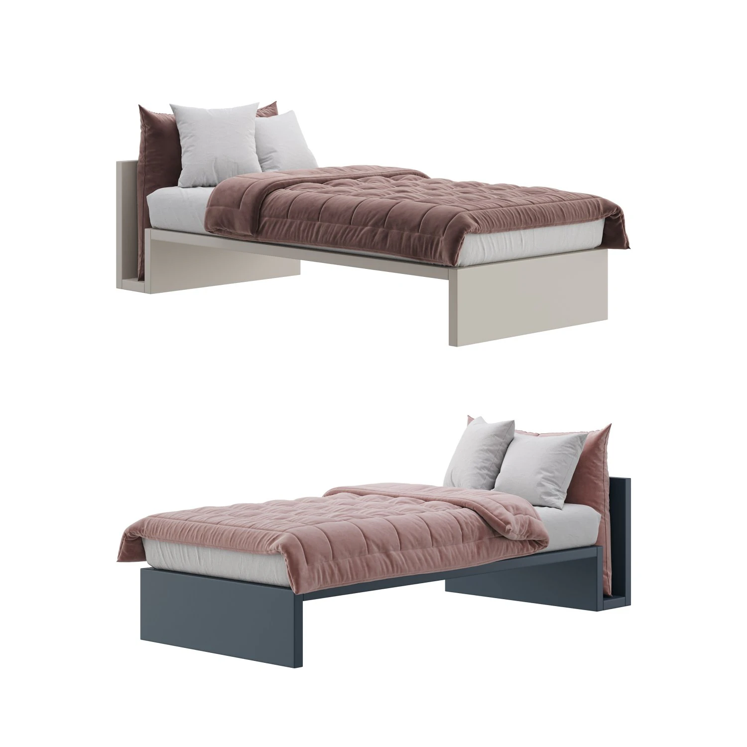 Letto Lagolinea Lago bed 3D Model .c4d .max .obj .3ds .fbx .stl .blend