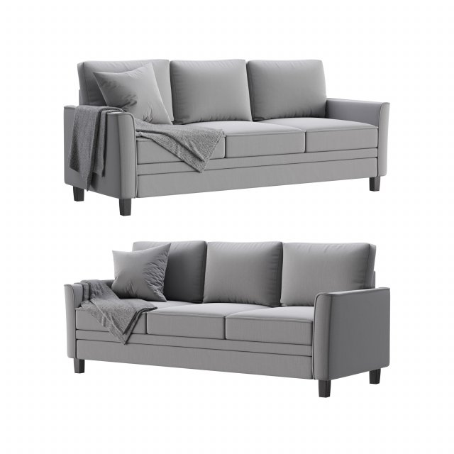 Mainstays Auden Classic Modern sofa 3D Model .c4d .max .obj .3ds .fbx .stl .blend 