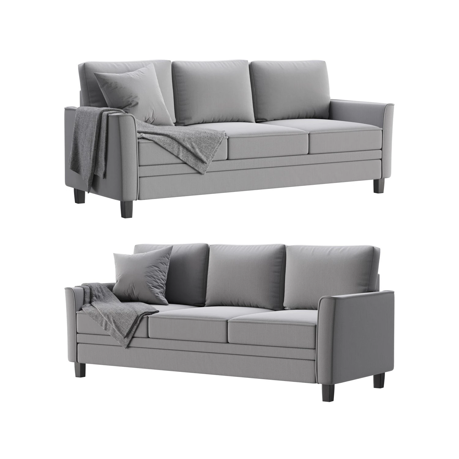 Mainstays Auden Classic Modern sofa 3D Model .c4d .max .obj .3ds .fbx .stl .blend 
