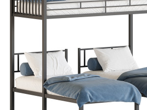 Metal Triple Bunk Beds 3D Model