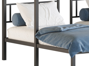 Metal Triple Bunk Beds 3D Model