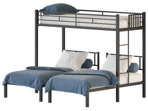 Metal Triple Bunk Beds 3D Model