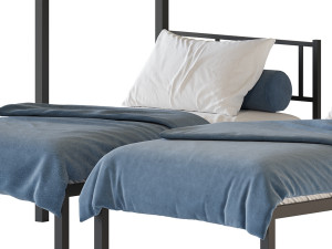 Metal Triple Bunk Beds 3D Model