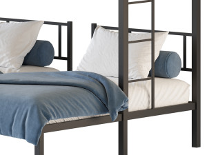 Metal Triple Bunk Beds 3D Model