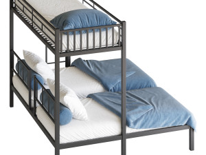 Metal Triple Bunk Beds 3D Model
