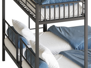 Metal Triple Bunk Beds 3D Model