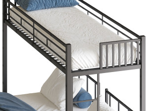 Metal Triple Bunk Beds 3D Model