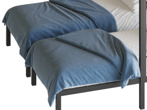 Metal Triple Bunk Beds 3D Model