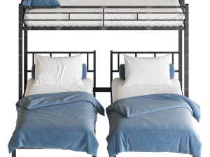 Metal Triple Bunk Beds 3D Model