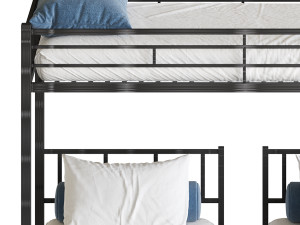 Metal Triple Bunk Beds 3D Model