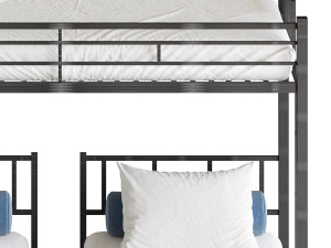 Metal Triple Bunk Beds 3D Model