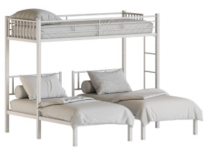 Metal Triple Bunk Beds 3D Model