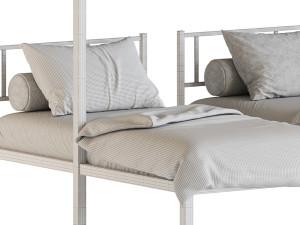 Metal Triple Bunk Beds 3D Model