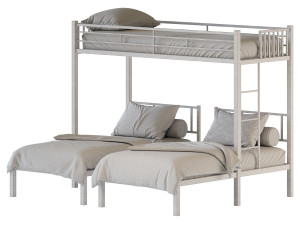 Metal Triple Bunk Beds 3D Model