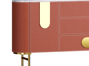 Modern Metal Sideboard Credenza 3D मॉडल