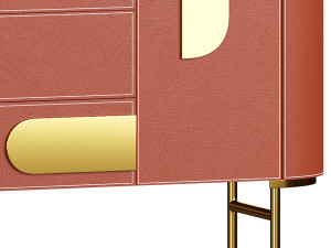 Modern Metal Sideboard Credenza 3D मॉडल