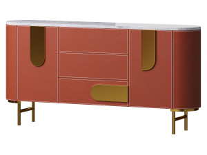 Modern Metal Sideboard Credenza 3D मॉडल