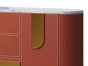 Modern Metal Sideboard Credenza 3D मॉडल