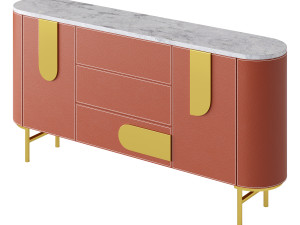 Modern Metal Sideboard Credenza 3D मॉडल