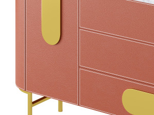 Modern Metal Sideboard Credenza 3D मॉडल