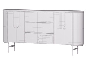 Modern Metal Sideboard Credenza 3D मॉडल