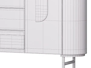 Modern Metal Sideboard Credenza 3D Model