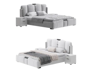 Tempat Tidur Sayap Modern Model 3D