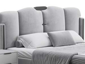 Modern Wingback Bed Modelo 3D