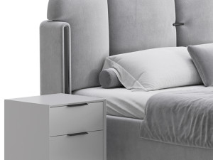 Modern Wingback Bed Modelo 3D
