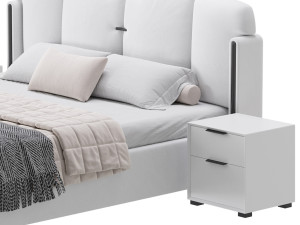 Modern Wingback Bed Modelo 3D