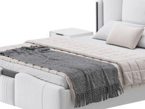 Modern Wingback Bed Modelo 3D