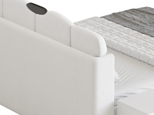 Modern Wingback Bed Modelo 3D
