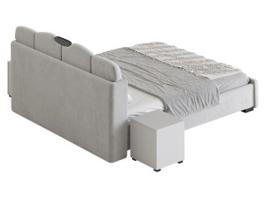 Modern Wingback Bed Modelo 3D
