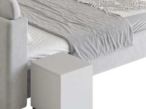 Modern Wingback Bed Modelo 3D