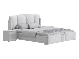 Modern Kanatlı Yatak 3D Model