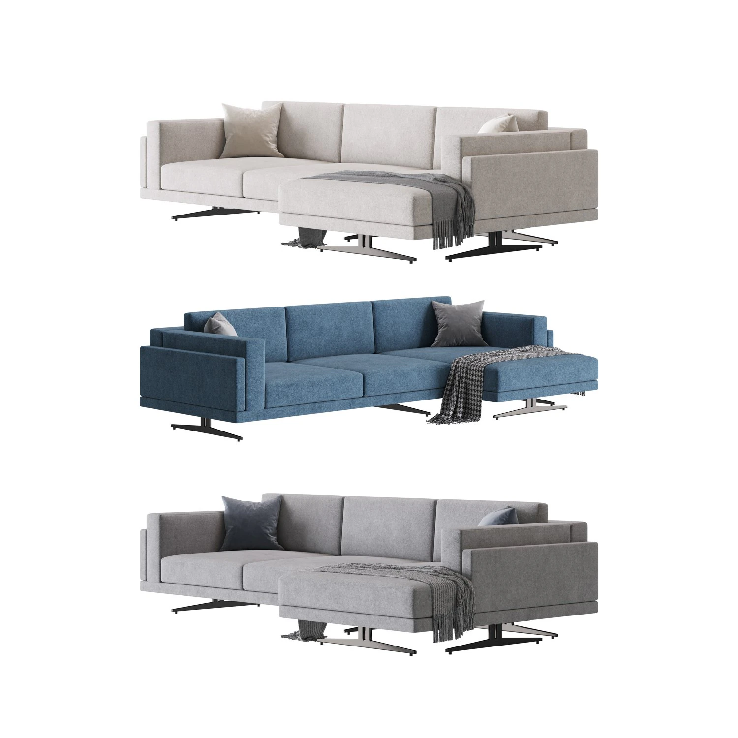Modular sofa Pike 3D Model .c4d .max .obj .3ds .fbx .stl .blend 