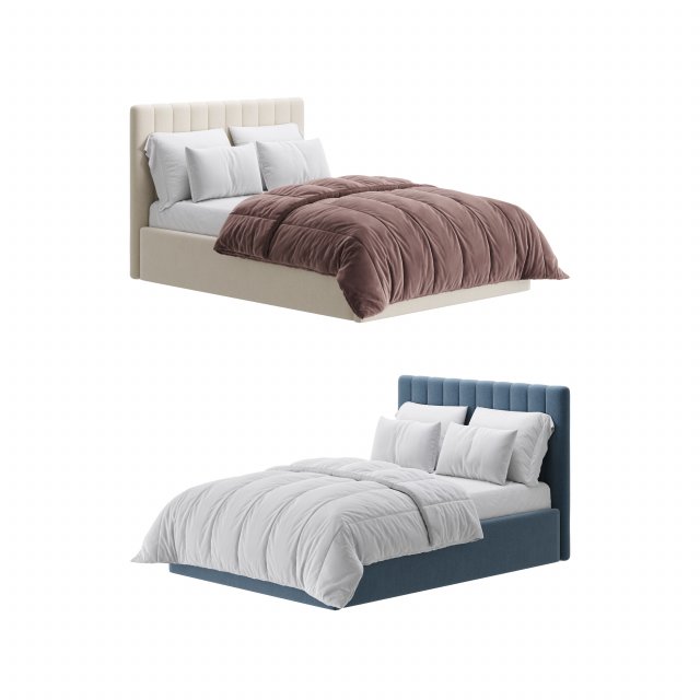 Owen Upholstered Ottoman Bed 3D Модель .c4d .max .obj .3ds .fbx .stl .blend