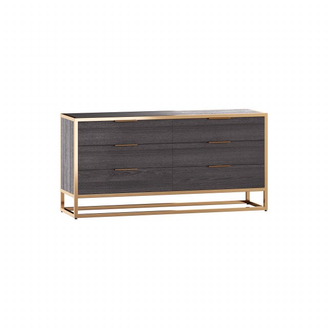 Oxford Black 6-Drawer Dresser Model 3D .c4d .max .obj .3ds .fbx .stl .blend