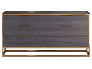 Oxford Black 6-Drawer Dresser 3D Model