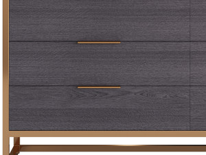 Oxford Black 6-Drawer Dresser Model 3D