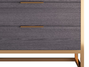 Oxford Black 6-Drawer Dresser Model 3D