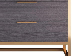 Oxford Black 6-Drawer Dresser 3D Model