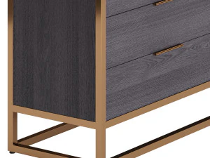 Oxford Black 6-Drawer Dresser 3D Model