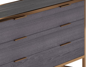 Oxford Black 6-Drawer Dresser Model 3D
