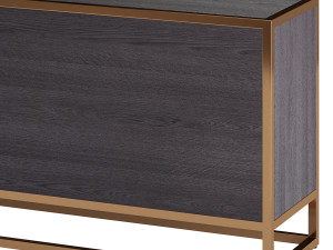 Oxford Black 6-Drawer Dresser Model 3D