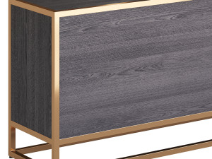 Oxford Black 6-Drawer Dresser Model 3D