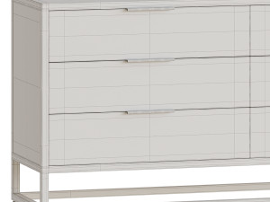 Oxford Black 6-Drawer Dresser Model 3D